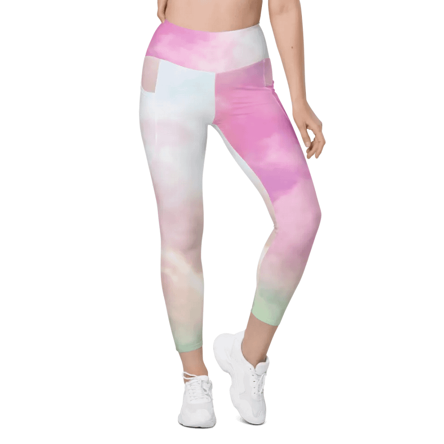 Blur cloud rainbow Design Leggings with Pocket - V4 product image (5)