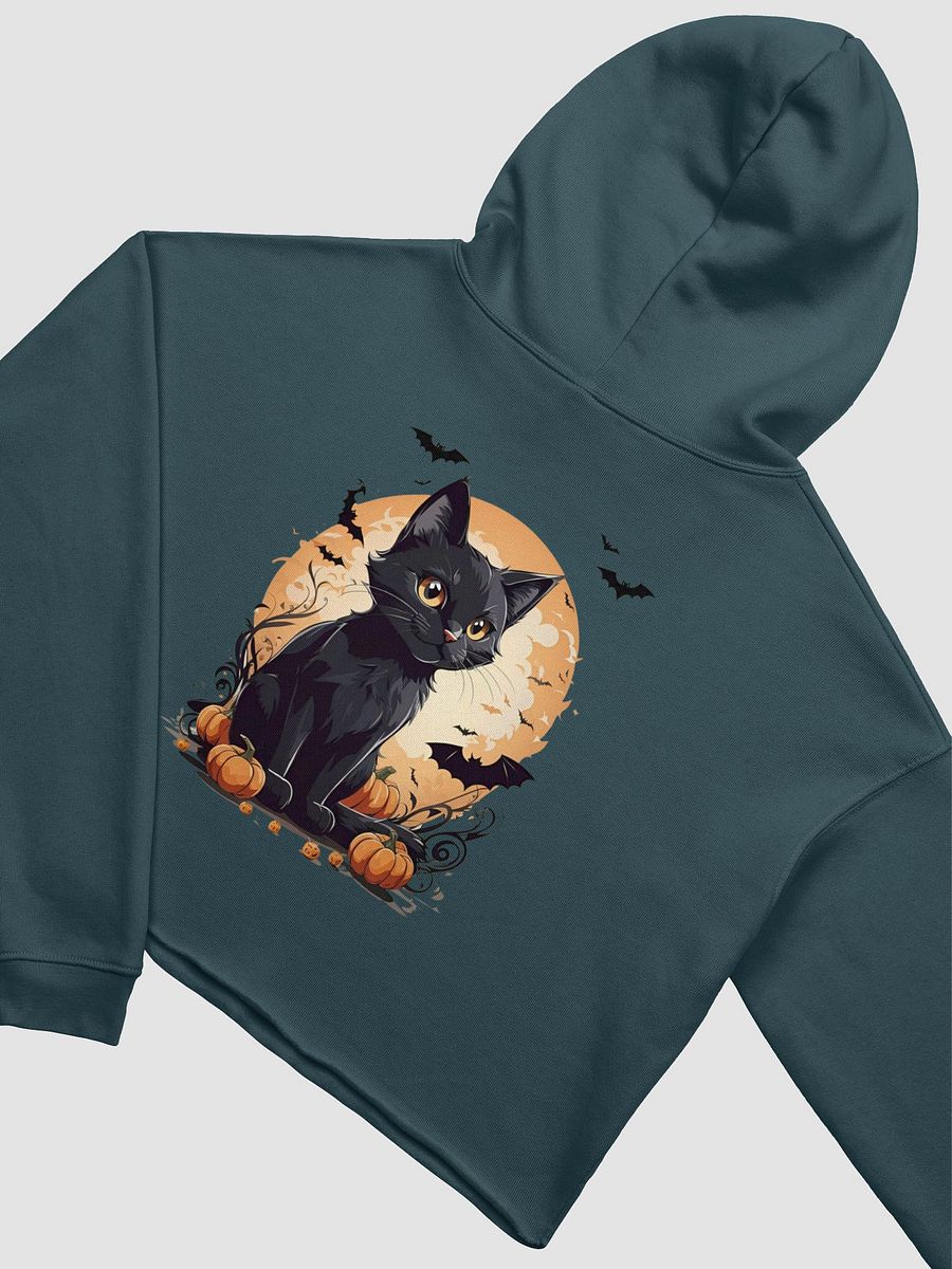 Midnight Cat Halloween Crop Hoodie product image (16)