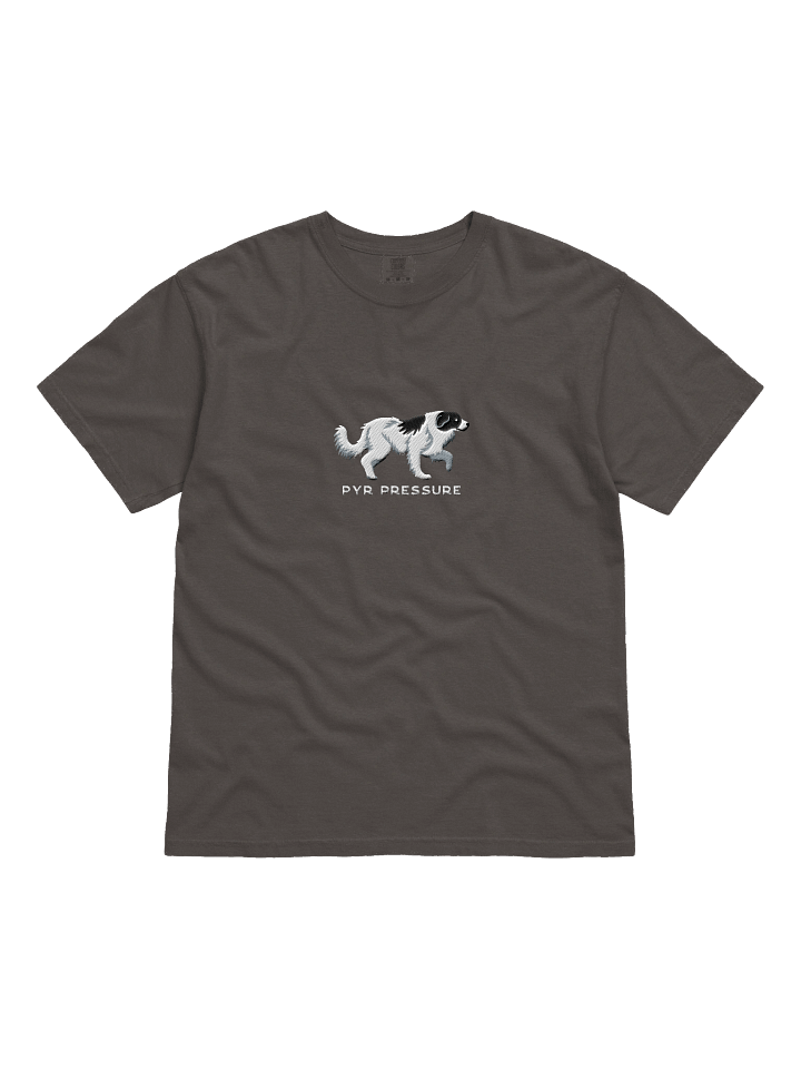 Pyr Pressure T-Shirt(Embroidered) of a Great Pyrenees(Black & White) product image (4)