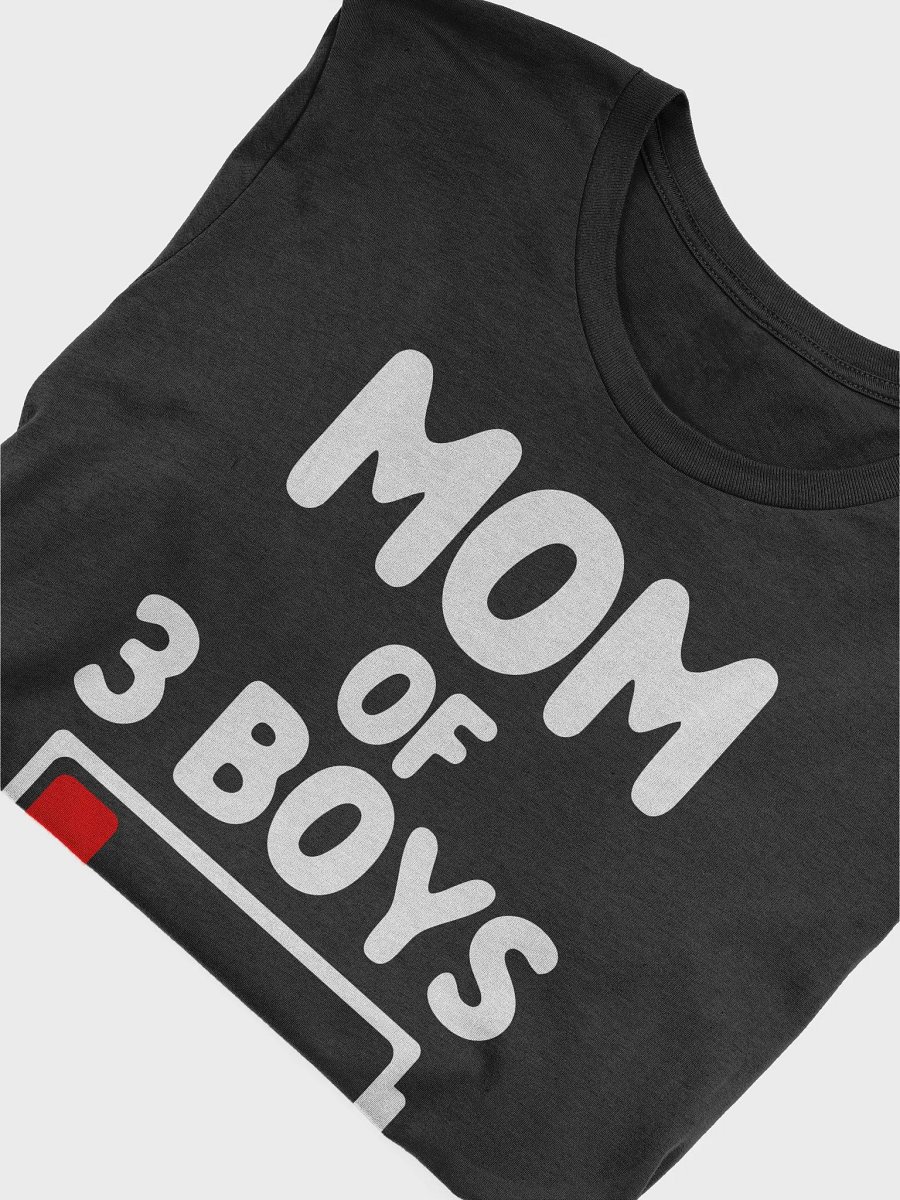Funny Tired Mom Of 3 Boys Low Battery Icon Unisex T-Shirt product image (5)