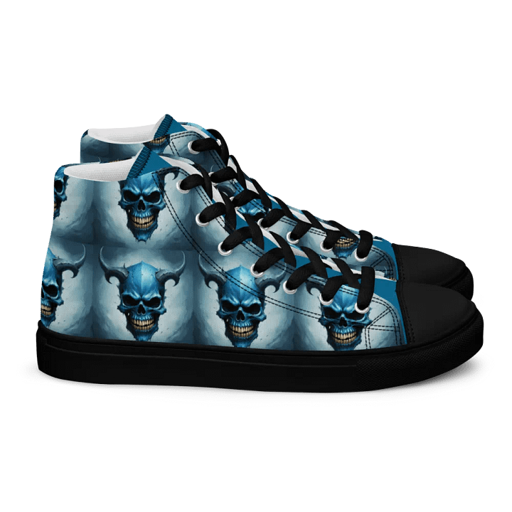 Blue Skull Grid Men's High Tops product image (2)