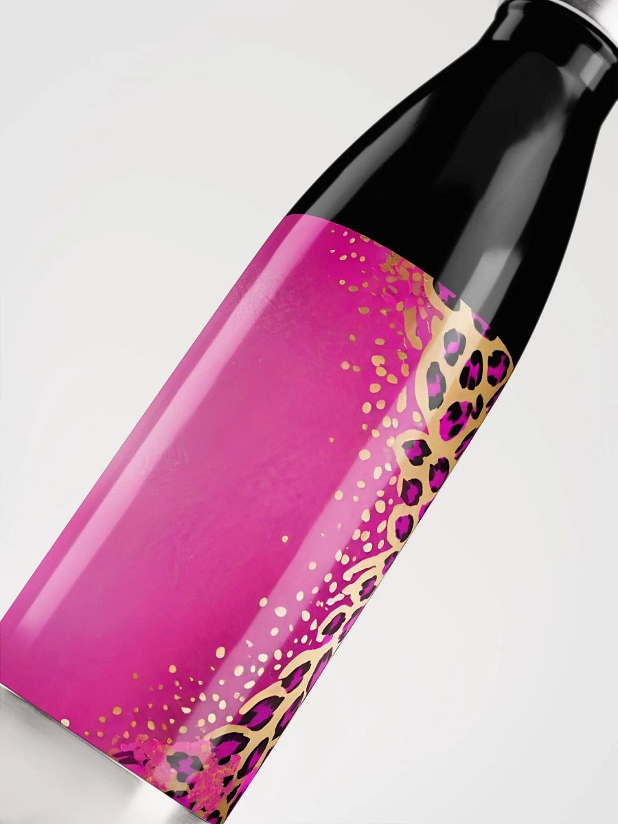 Pink and Gold Leopard Print Water Bottle product image (10)