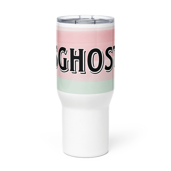 Z's Usghostz Nametag Large Tumbler With Handle Pink Gradient. product image (2)
