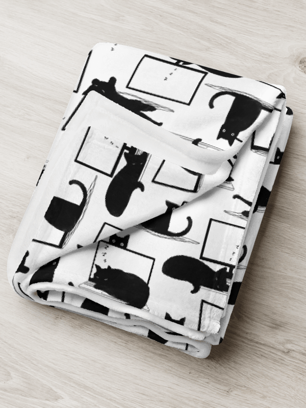 Cats on Laptops Pattern Throw Blanket product image (3)