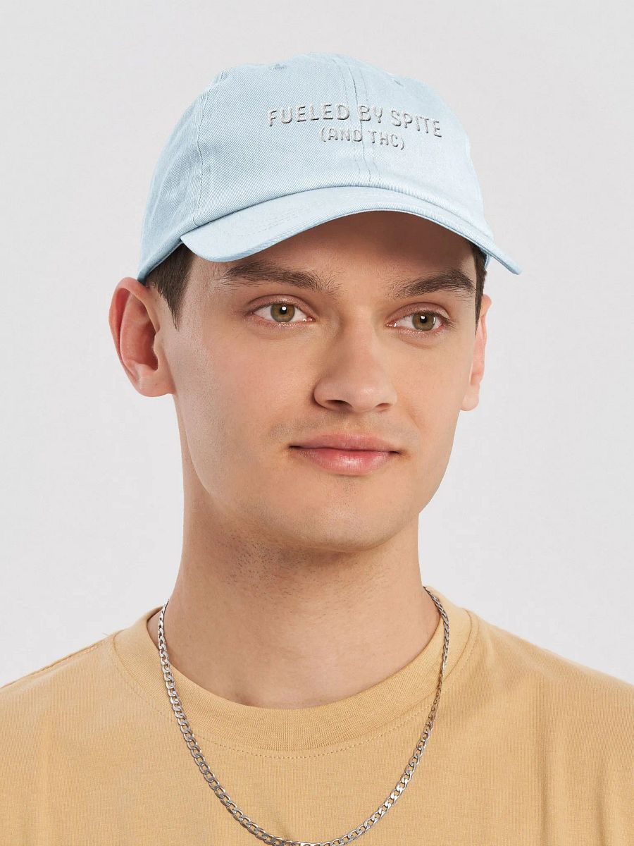 FUELED BY SPITE (white thread) embroidered pastel dad hat product image (17)