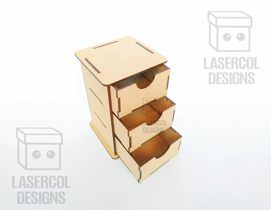 3 Drawers Desk Organizer - Laser Cut Files product image (2)