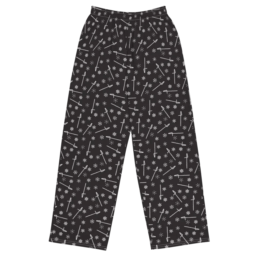 Contrabass Flute - Flutes and Snowflakes Unisex Wide-Leg Pajama Pants product image (1)