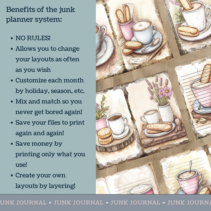 Coffee & Biscuits - Printable Journal Pages V5 product image (4)