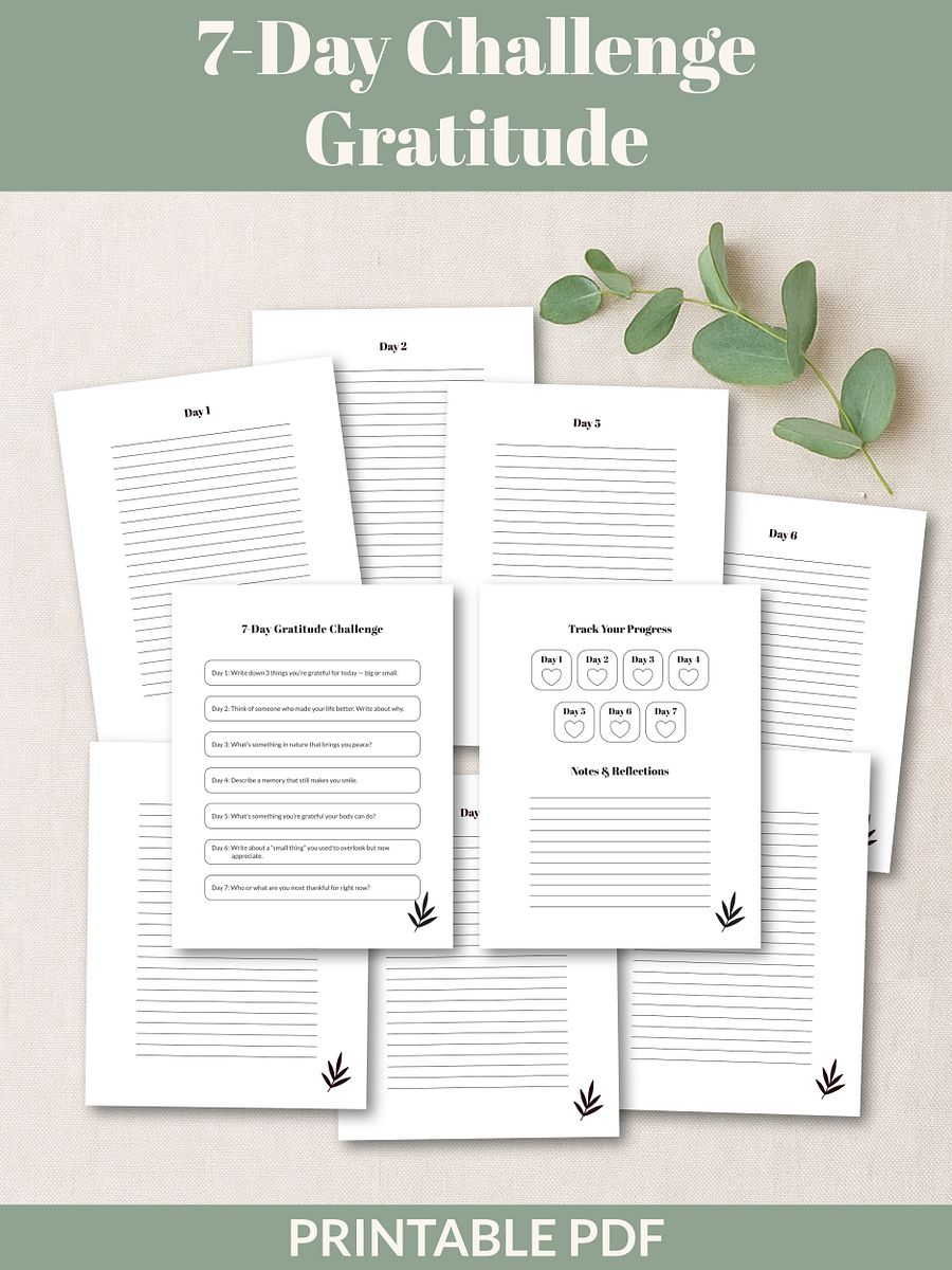 7-Day Gratitude Challenge Printable product image (2)