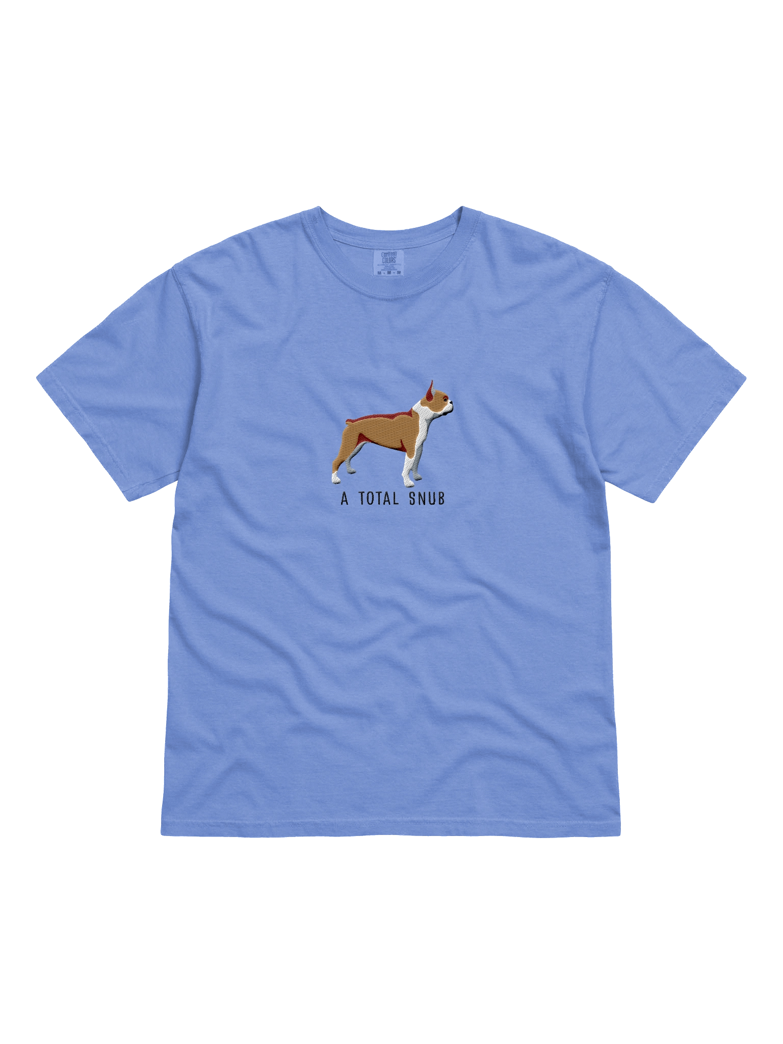 A Total Snub T-Shirt(Embroidered) of a Boston Terrier(Brown & White) product image (3)