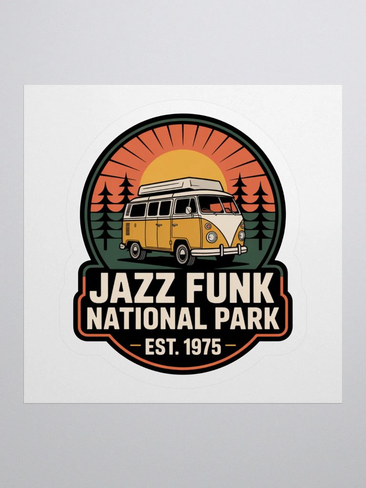 Jazz Funk National Park Sticker - Retro 70s Camping & Music Van Decal product image (1)