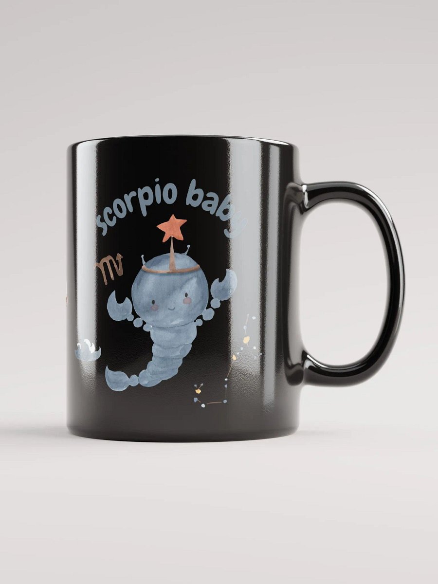 Scorpio Baby October 24 – November 21 BLACK GLOSSY MUG Baby Gift, New Baby Gift, Fun Astrology Gift product image (1)