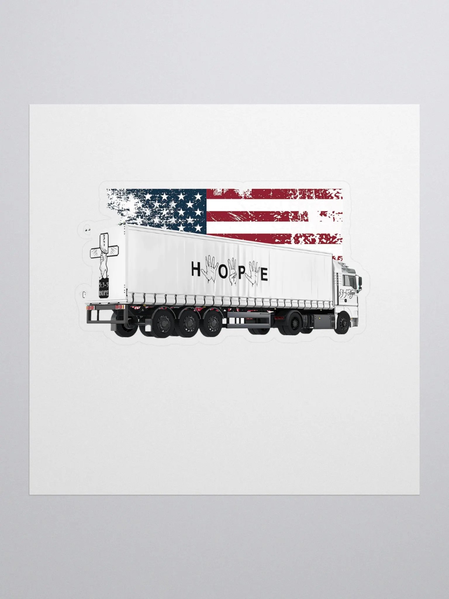 U.S. Flag, and semi sticker product image (1)