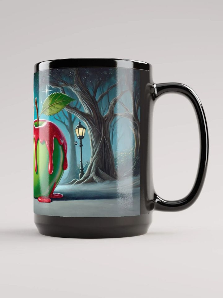 Vampire and Apple Coffee Cup- 15 oz Glossy Black Mug product image (2)