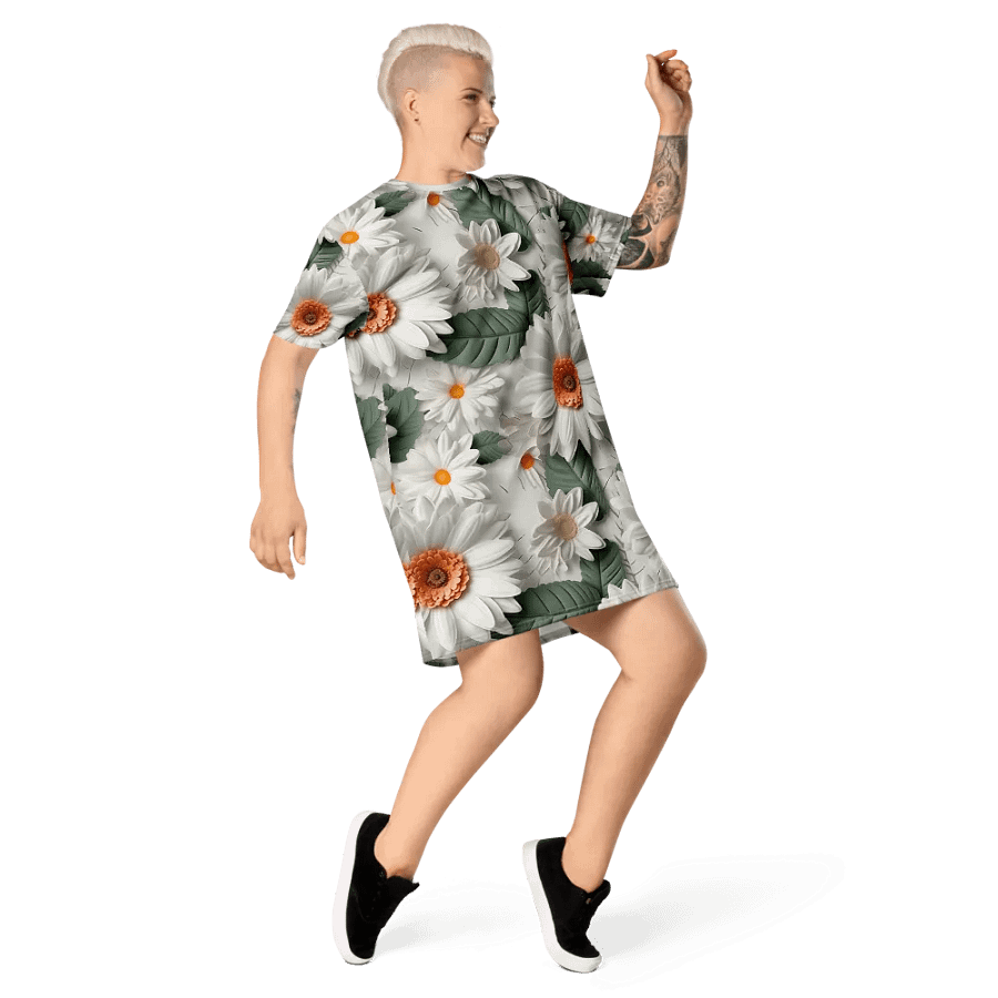 3D-Ditsy-Flowers-Seamless-Patterns T-shirt Dress - V13 product image (5)