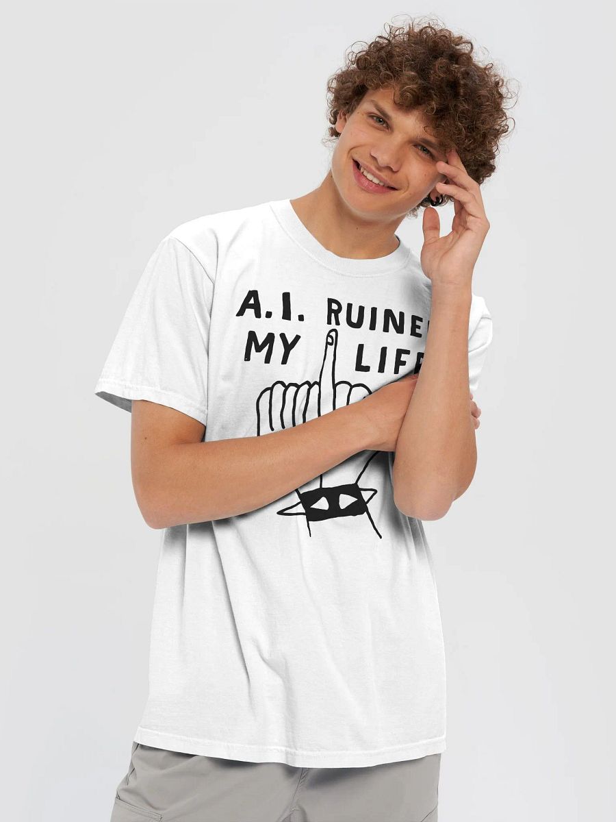 A.I. Ruined My Life Middle Finger Shirt product image (6)