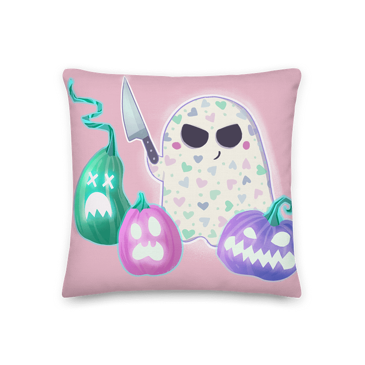 Little Ghost Pumpkin Carver in Purple & Pink #2 - Pillows product image (2)