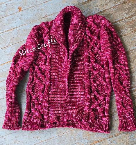 It still needs to be blocked, but the cardi that @ianscrafts challenged me to a race to knit was finished last night. More pi...