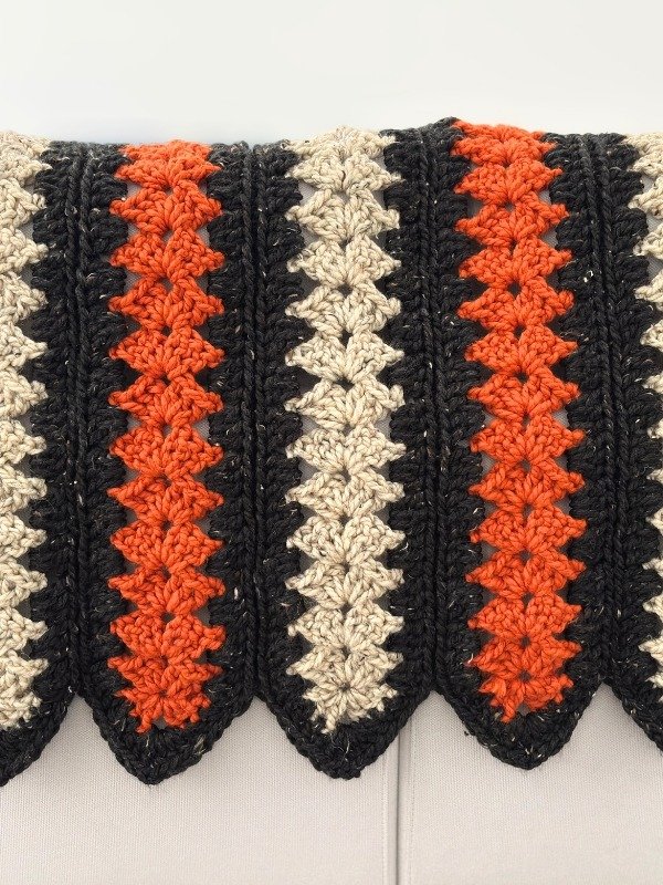 Spooky Strips Mile-a-Minute Crochet Blanket Pattern | Easy Super Chunky Throw Blanket for Beginners | Halloween Afghan PDF product image (3)