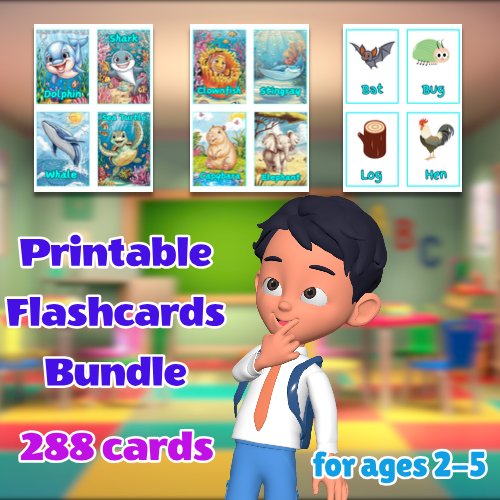 Kiddie Speak Printable Flashcards Bundle product image (1)