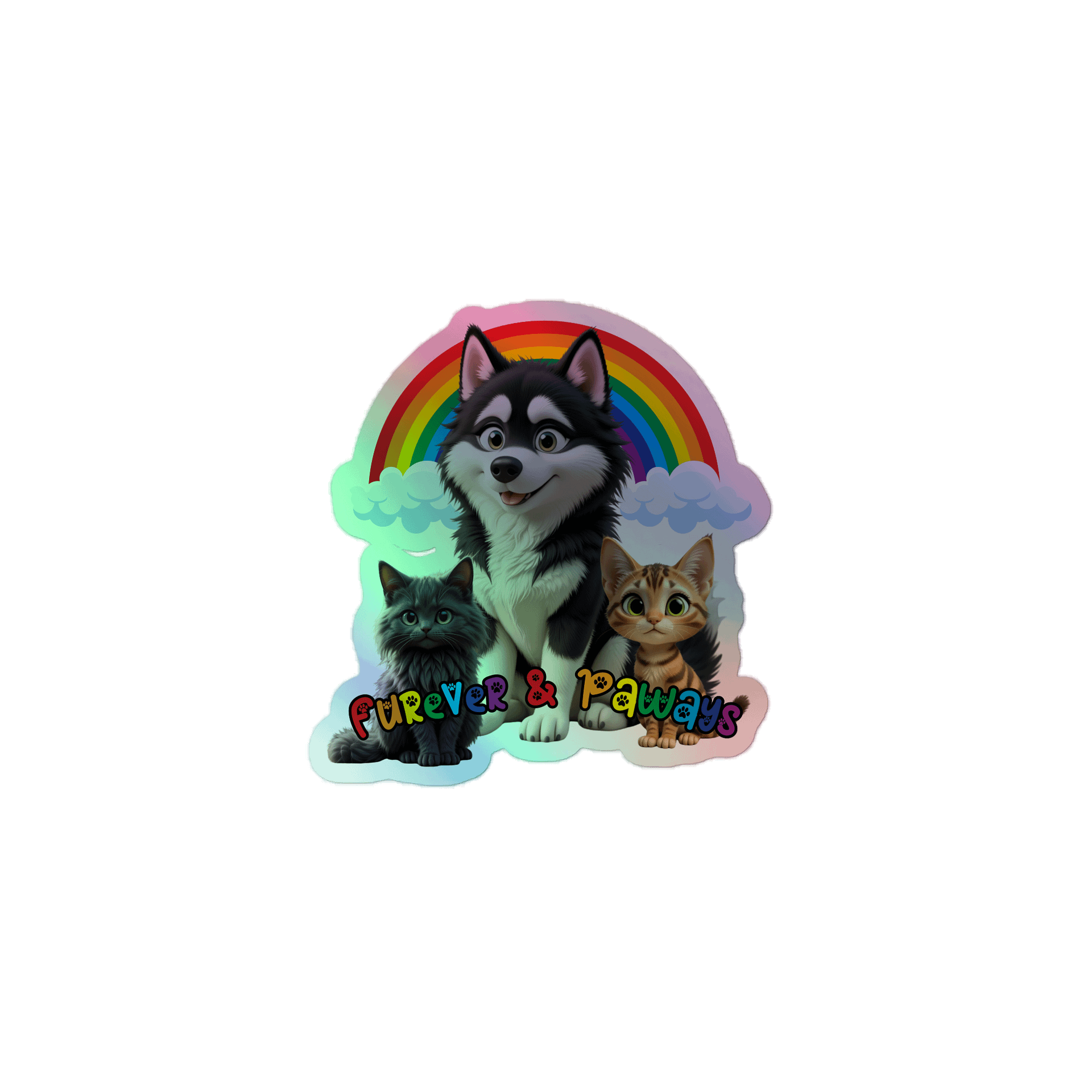 Furever & Paways Kiss-Cut Holographic Sticker Sheet product image (1)