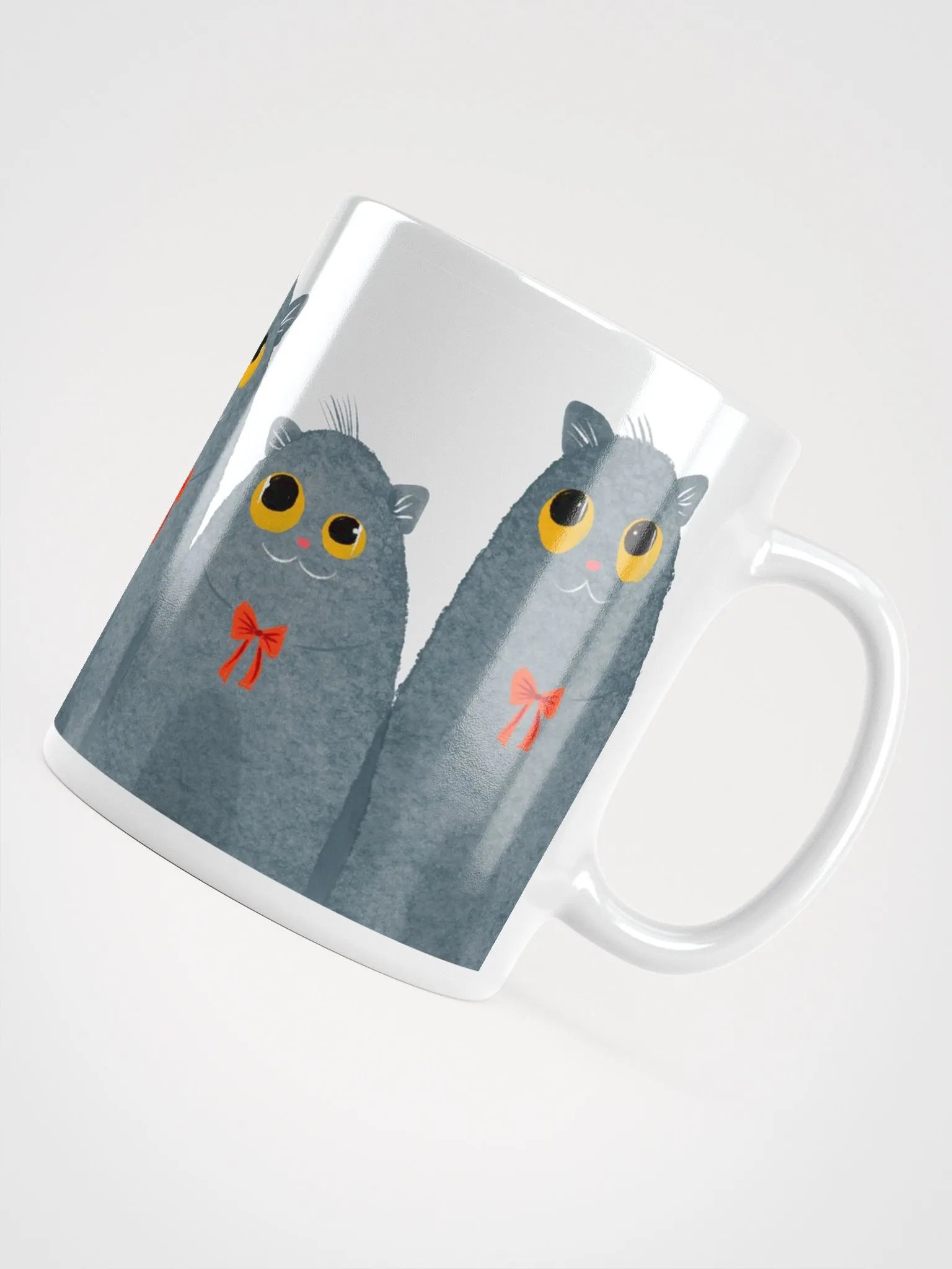 Hand Drawn Cats in Red Bow Ties Mug product image (4)