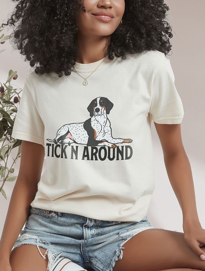 Tick'n Around T-Shirt of a Bluetick Coonhound | Funny T-Shirt for Coonhound Paw-rents product image (25)