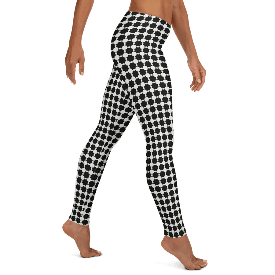 Abstract Black and White Chain Ladies Leggings product image (9)