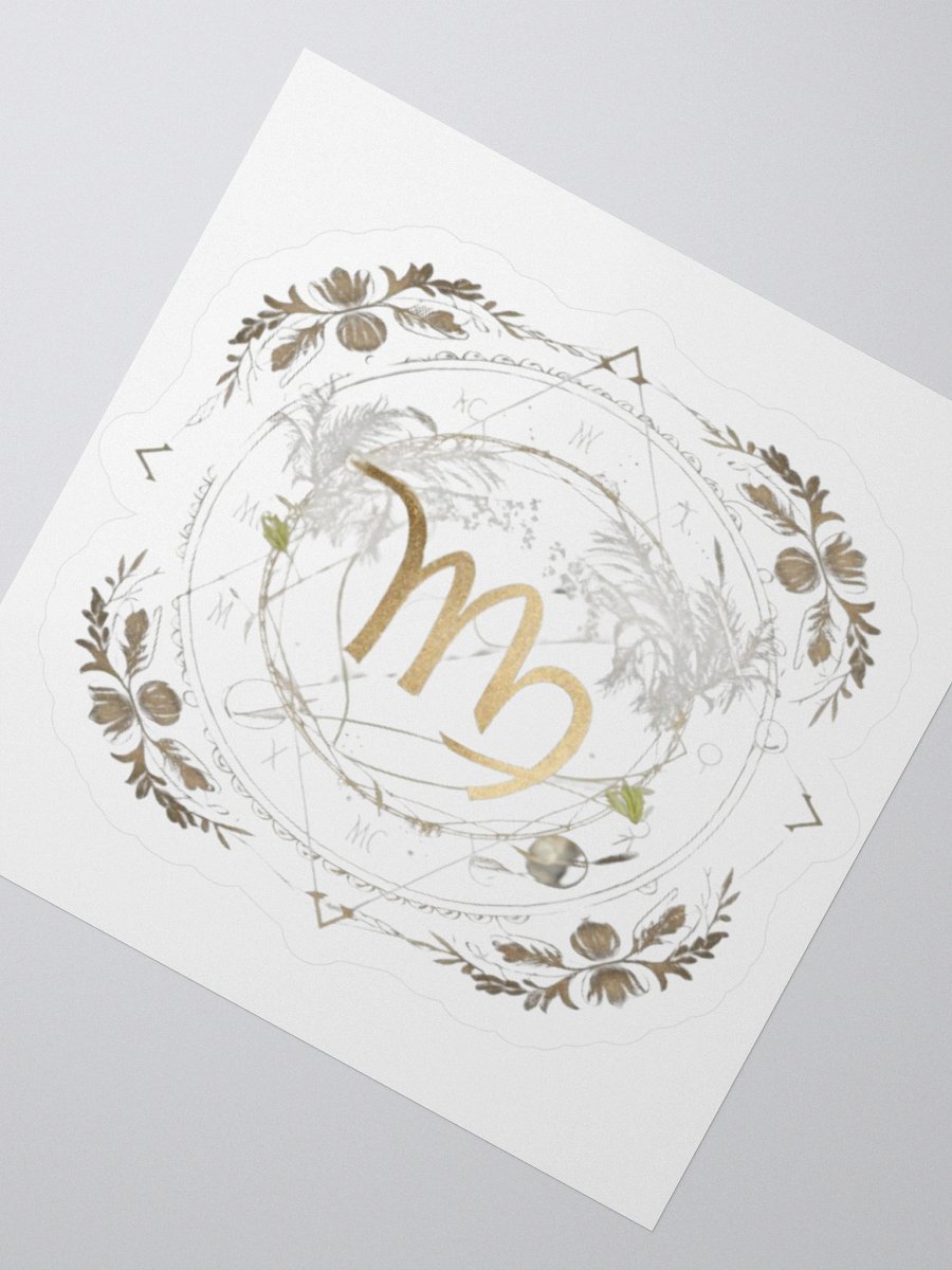 Virgo Zodiac Sticker - Maiden with Wheat & Floral - Durable Vinyl product image (5)