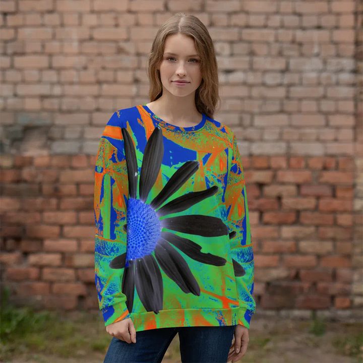 Cool Vibrant Abstract Daisy Unisex Sweatshirt product image (2)