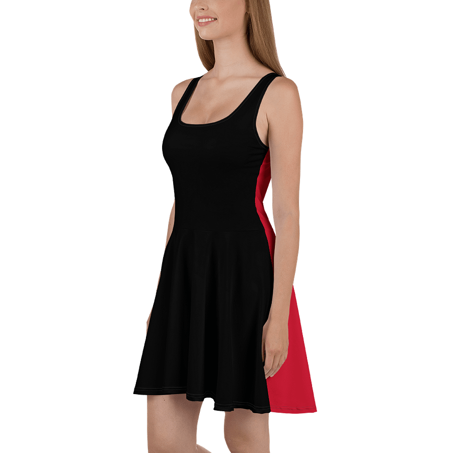 Midnight Veil Designs Black and Red Two-Tone Gothic Skater Dress product image (1)