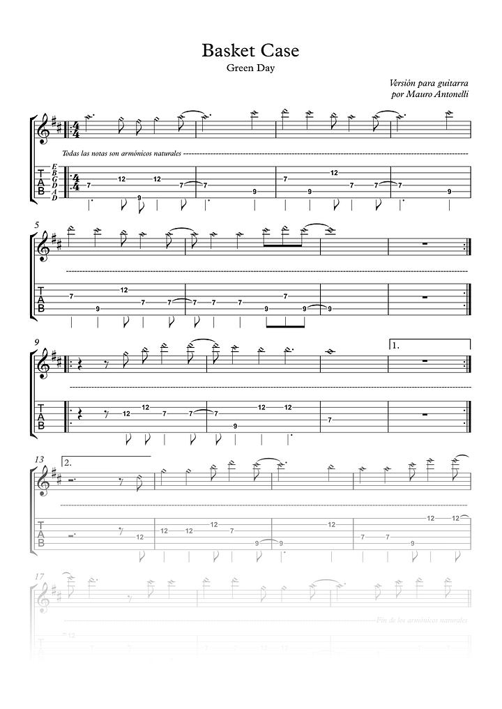 Basket Case - Partitura + Tabs product image (1)