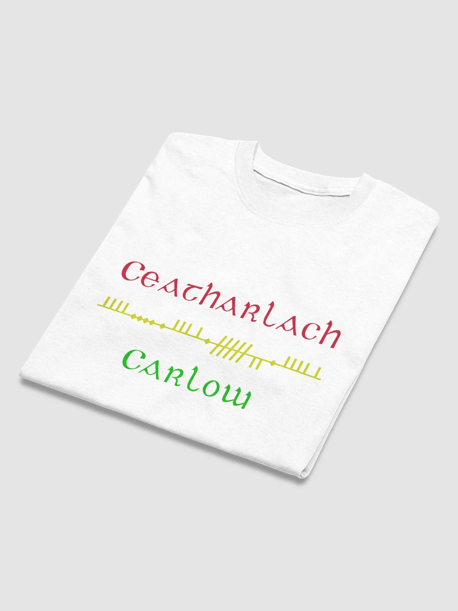 Carlow/Ceatharlach, Scholastic Style Ogham Printed T-shirt product image (22)