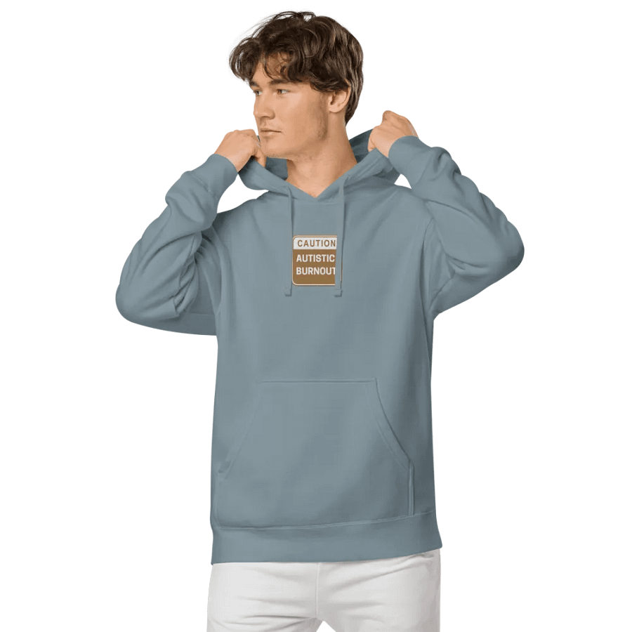 CAUTION: ASD BURNOUT embroidered pigment hoodie (brown design) product image (4)