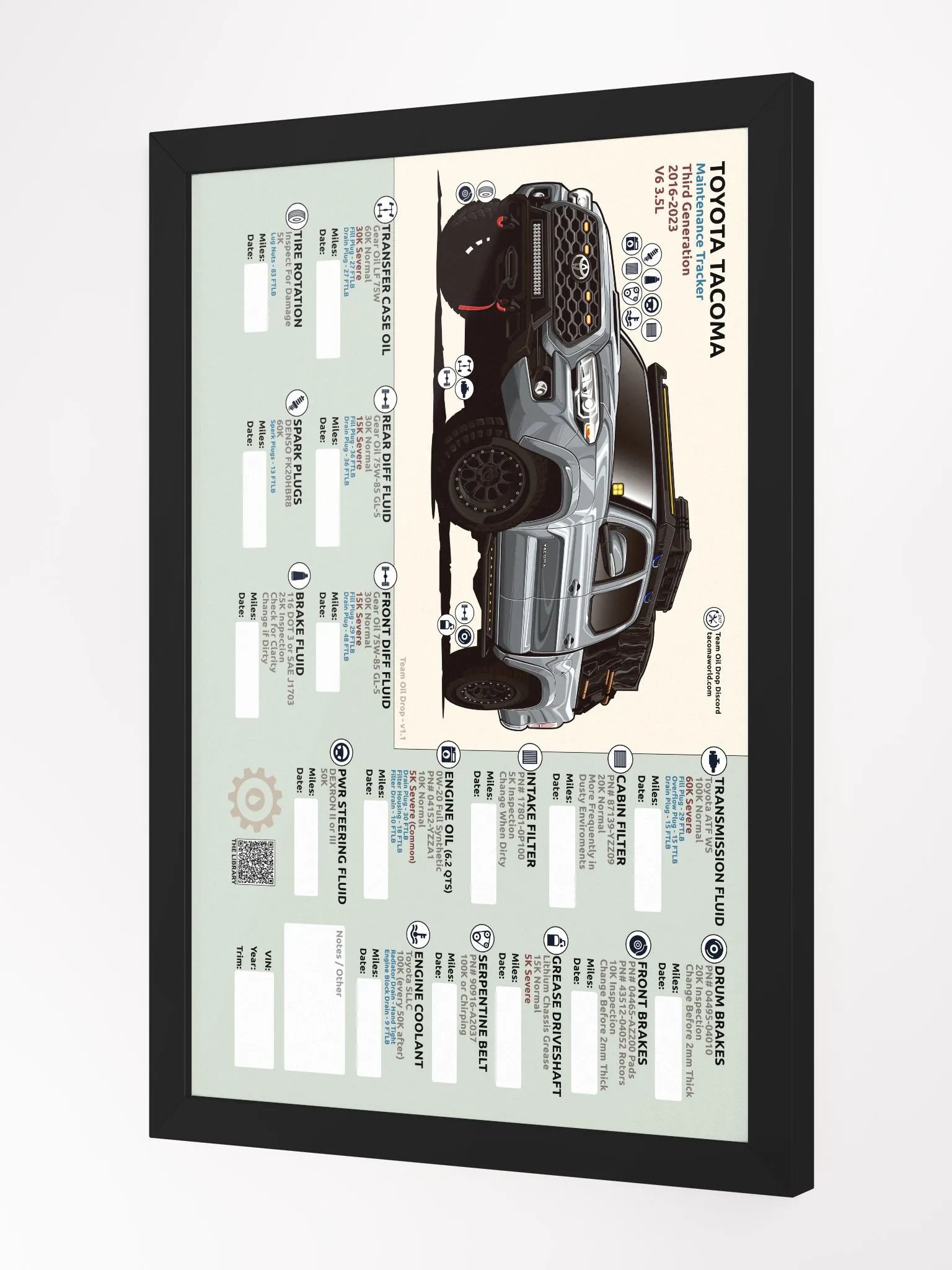 3RD GEN MAINTENANCE TRACKER V1.1 - Silver/Cement (Framed) product image (3)