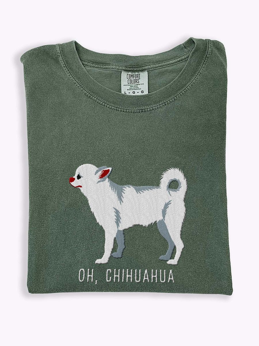 Oh, Chihuahua T-Shirt(Embroidered) of a Chihuahua(White) product image (1)