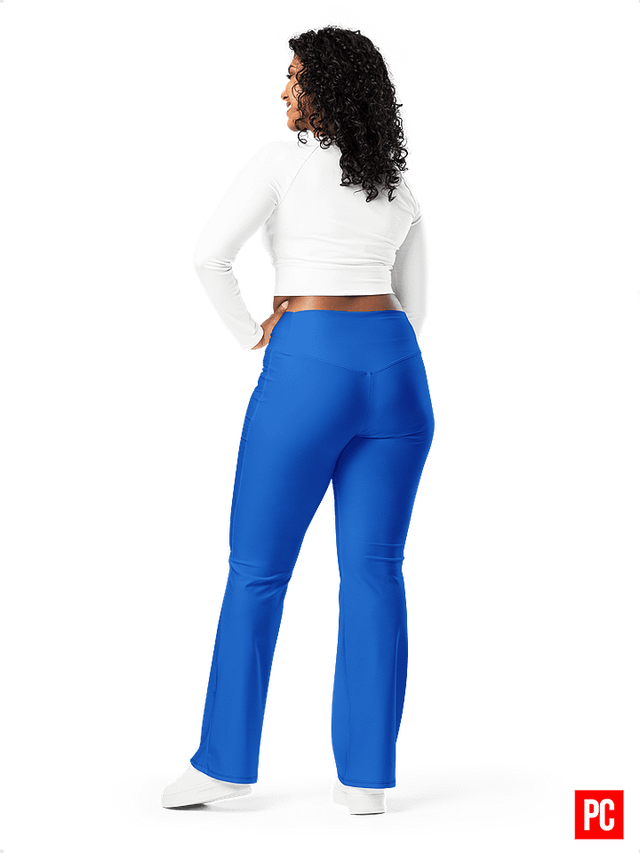 Plain Color Absolute Blue Flare Leggings product image (2)