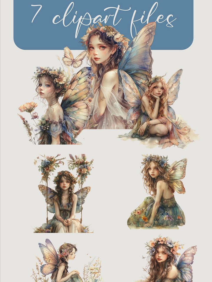 Fairies clipart - 7 png files with transparent background product image (1)