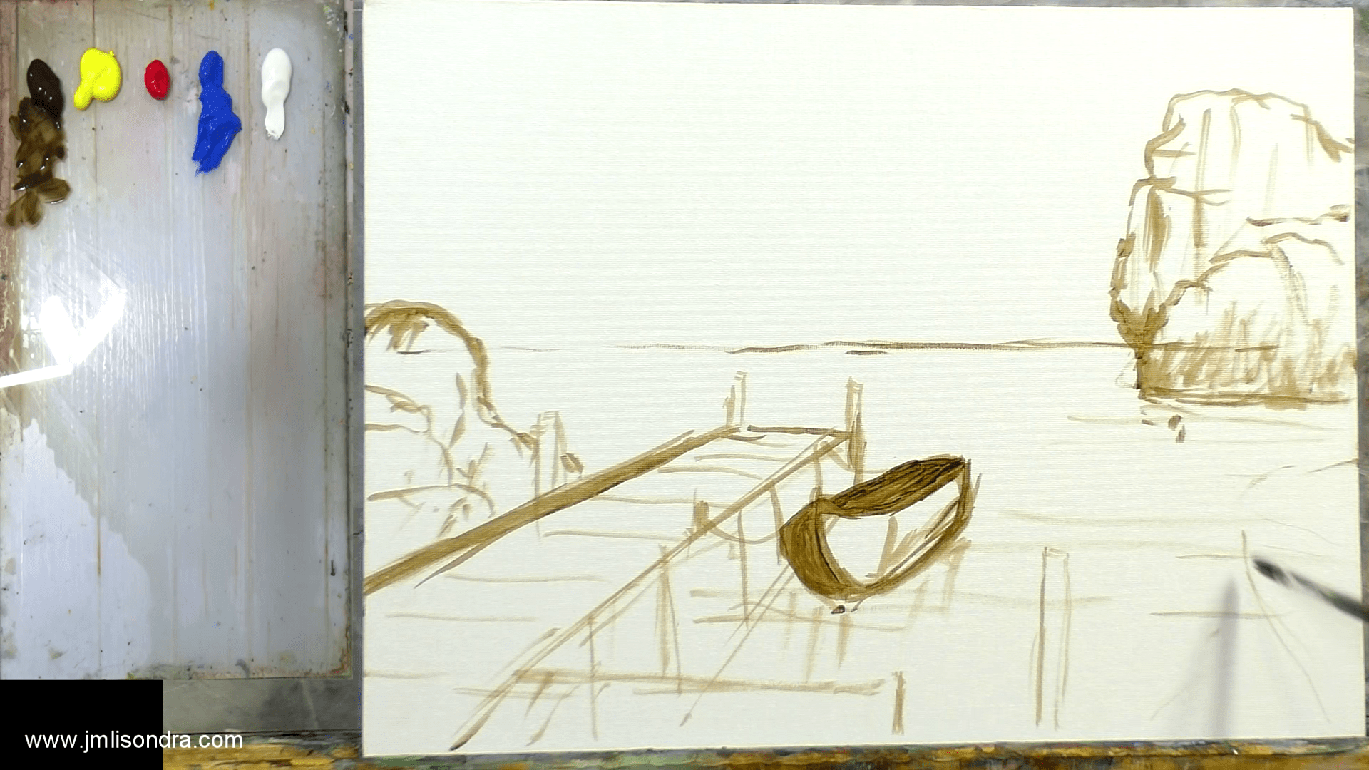 DOWNLOADABLE Acrylic Painting Tutorial - Boat on Dock product image (3)