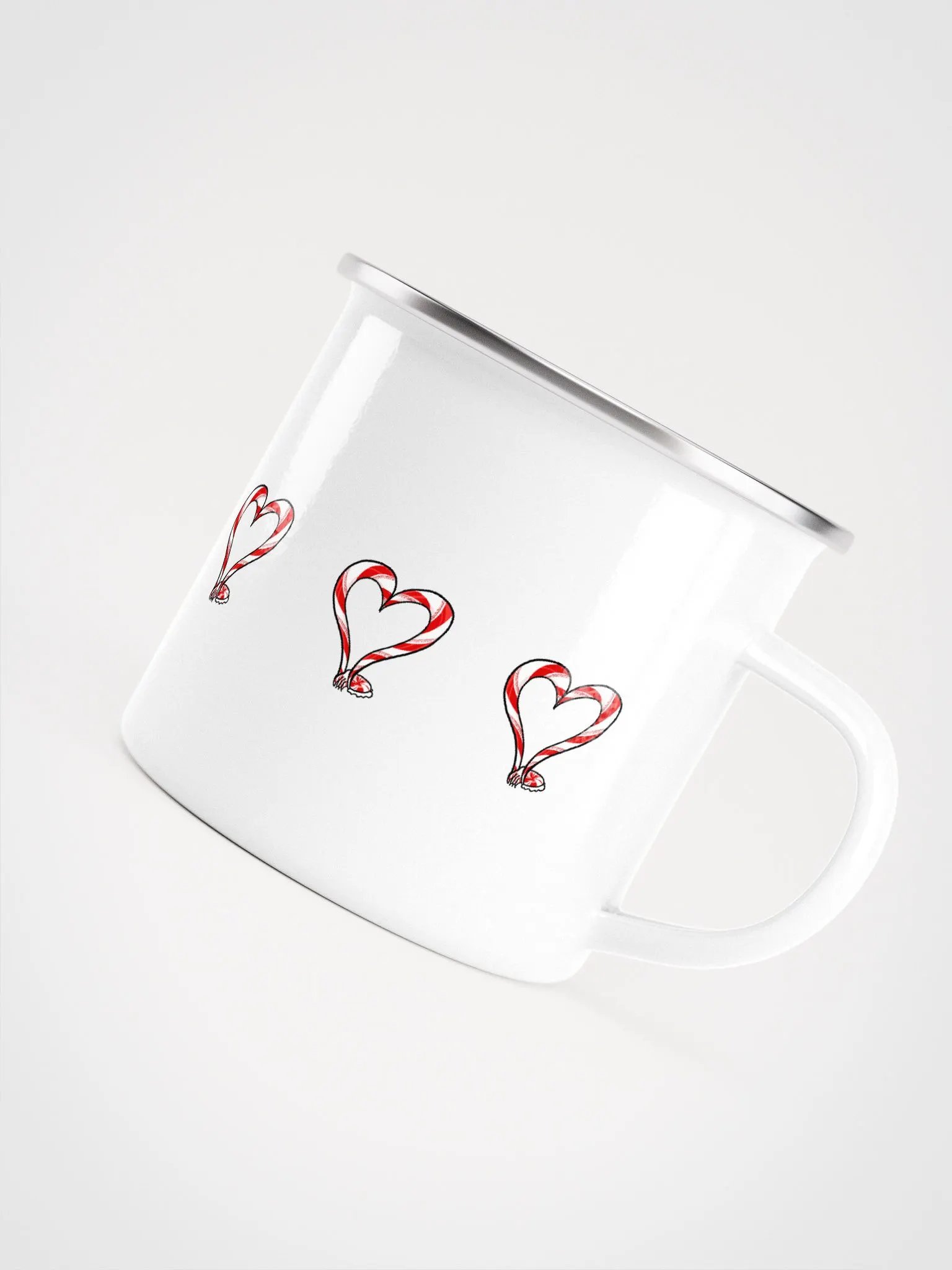 Candy Cane Tentacle Heart Enamle Mug product image (5)