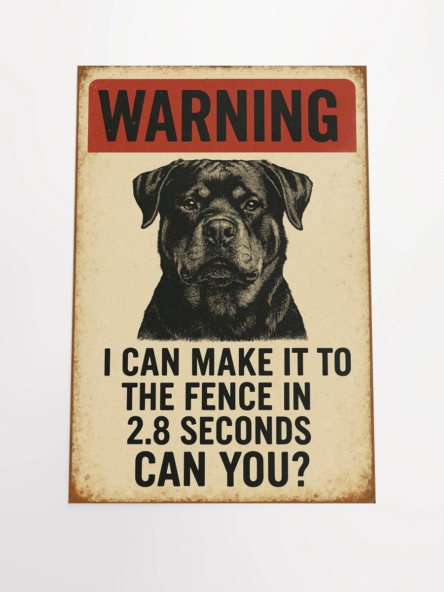 Rottweiler Rottweiler - Warning I Can Make It To The Fence In 2.8 Seconds... Can You? product image (1)