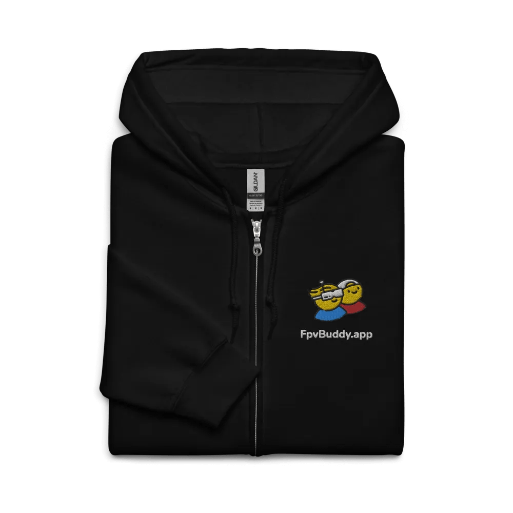 FpvBuddy Embroidered Zip Hoodie (black) product image (4)