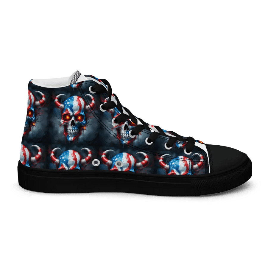 Patriotic Skulls High Top Canvas Shoes product image (9)