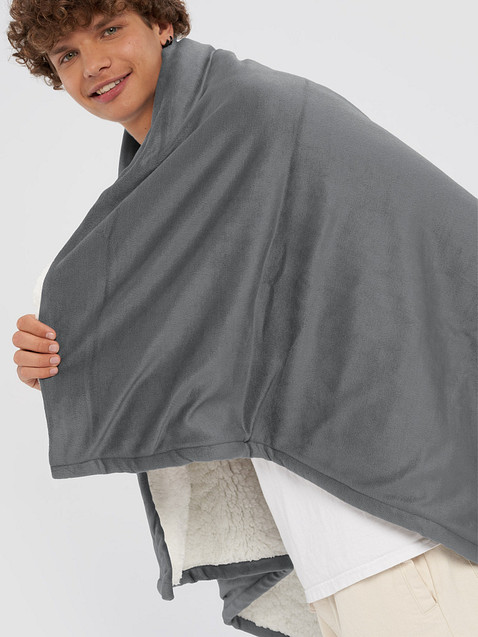 Photo showing Port Authority Embroidered Premium Sherpa Blanket