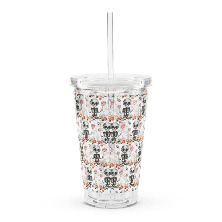 Halloween Happy Skeleton & Sweets Clear Tumbler product image (2)