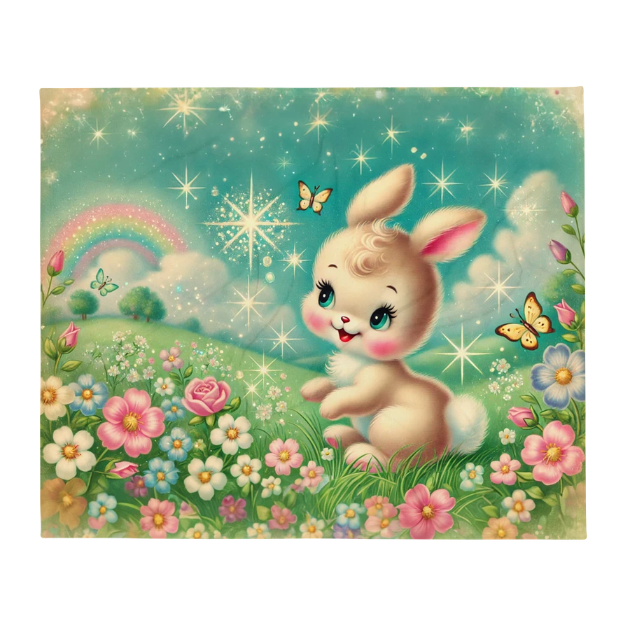 Rainbow Bunny Silky Soft Throw Blanket product image (2)