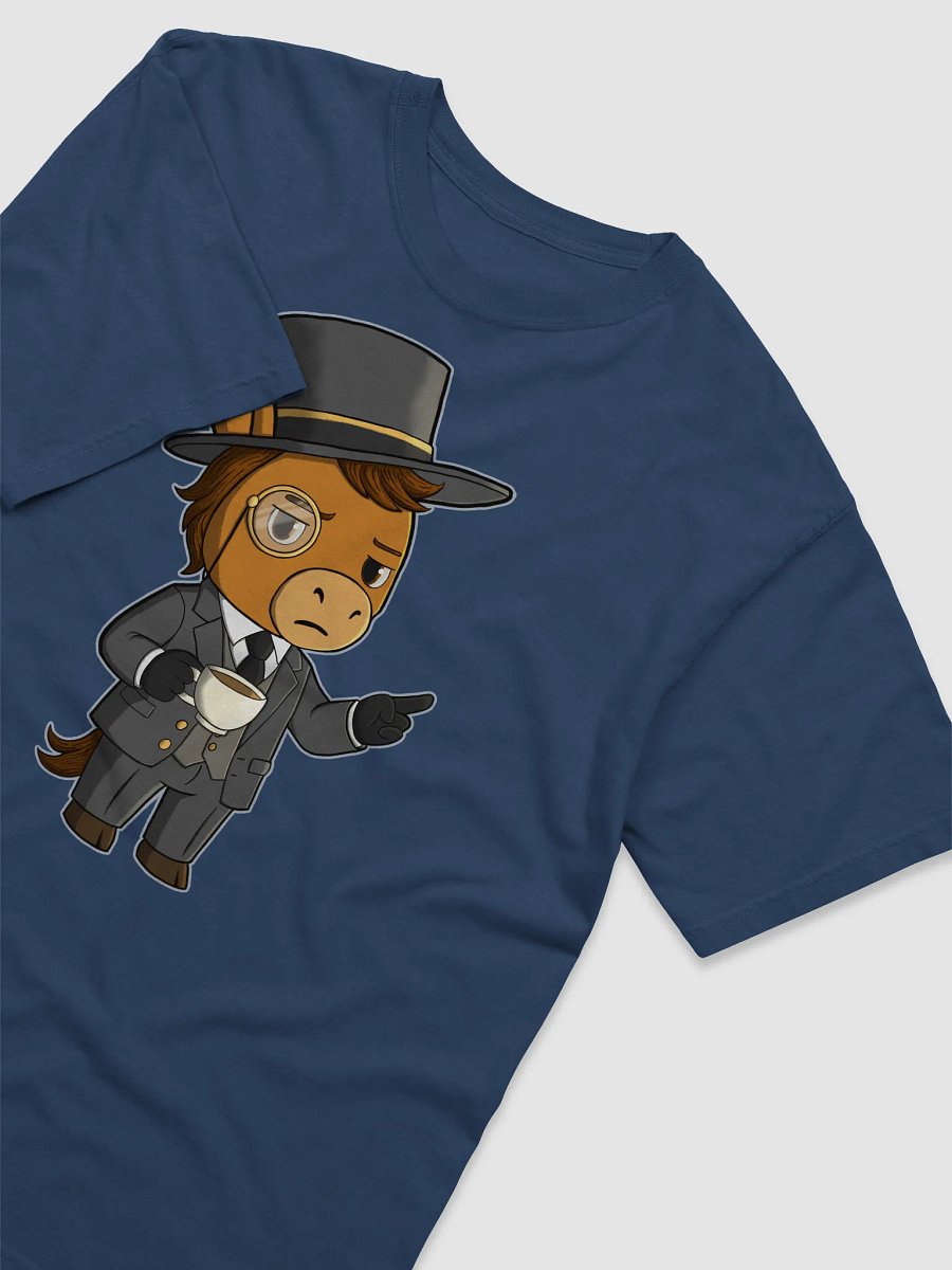 Waffle Sir T-Shirt | Fancy Plush Horse Sipping Tea | Monocle & Sass Gentleman Meme Tee product image (26)