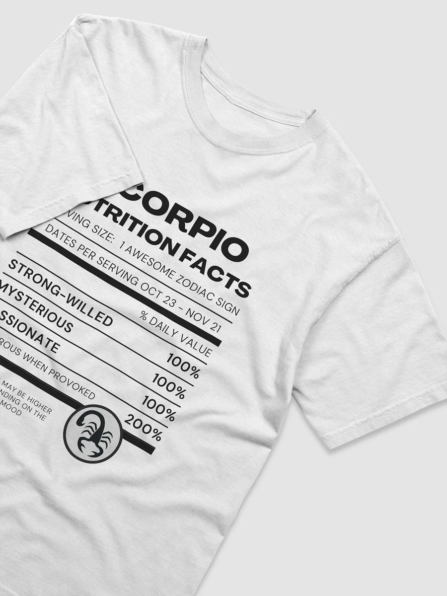 Scorpio Nutrition Facts T-Shirt (Black Writing) product image (15)