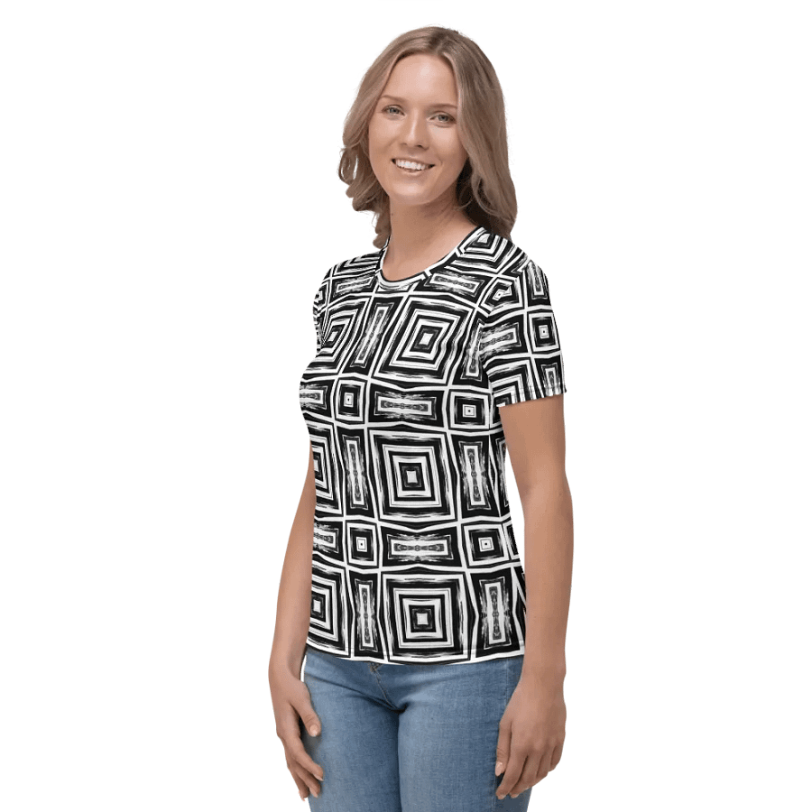 Abstract Monochrome Repeating Pattern Women's T Shirt product image (8)