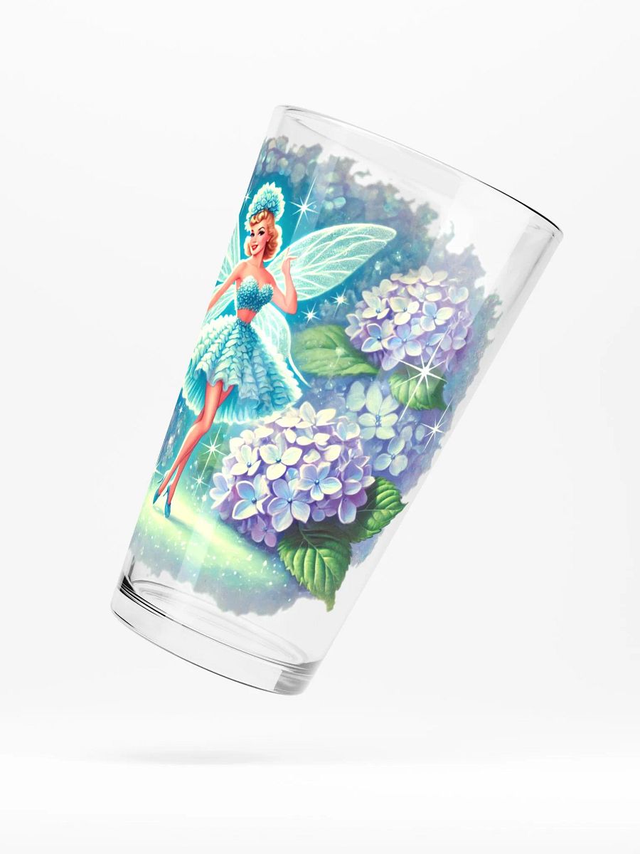 Blue Hydrangea Fairy 16 oz Drinking Glass - Fairytale Glassware product image (5)